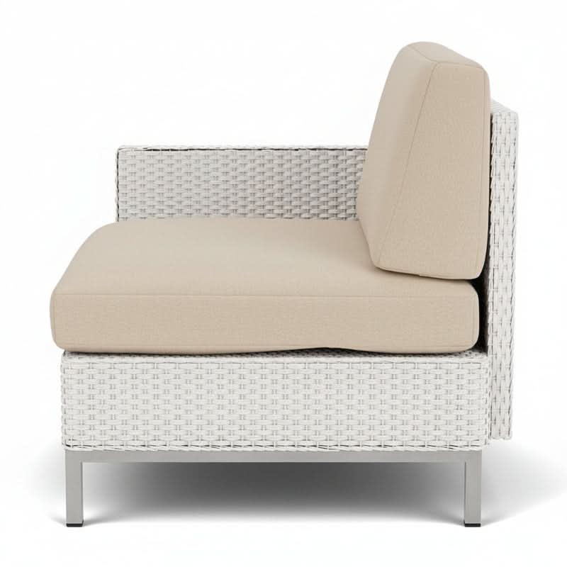Lloyd Flanders Elements Wicker Outdoor Right Arm Lounge Chair with Loom Arm and Back