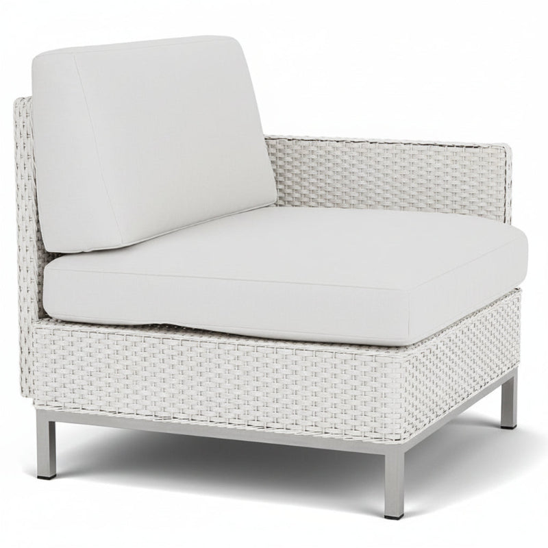 Lloyd Flanders Elements Wicker Outdoor Left Arm Lounge Chair with Loom Arm and Back