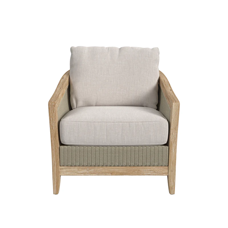 Sunset West Cambria Teak and Wicker Outdoor Club Chair