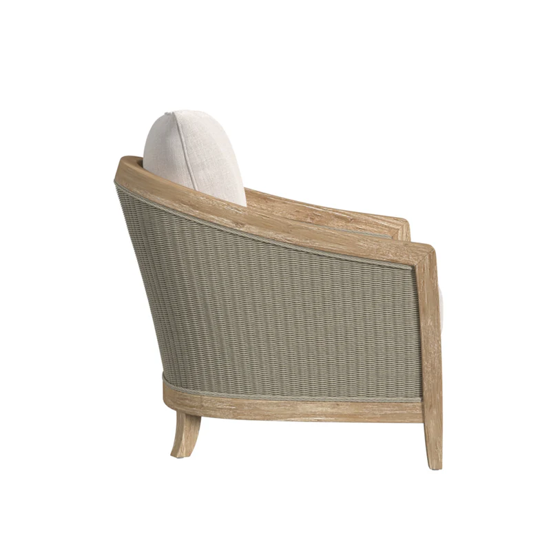 Sunset West Cambria Teak and Wicker Outdoor Club Chair