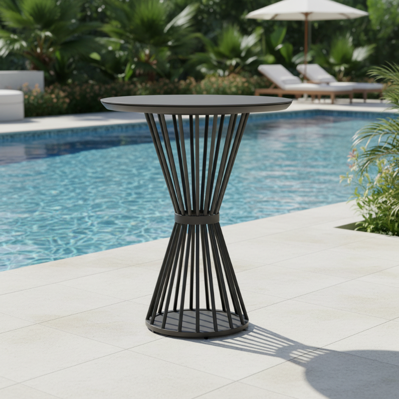 Lloyd Flanders Escape Aluminum Outdoor 36" Round Bar Table