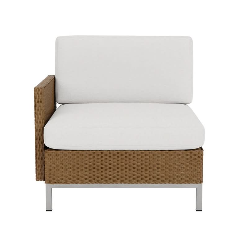 Lloyd Flanders Elements Wicker Outdoor Right Arm Lounge Chair with Loom Arm and Back