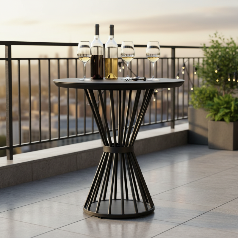 Lloyd Flanders Escape Aluminum Outdoor 36" Round Balcony Table