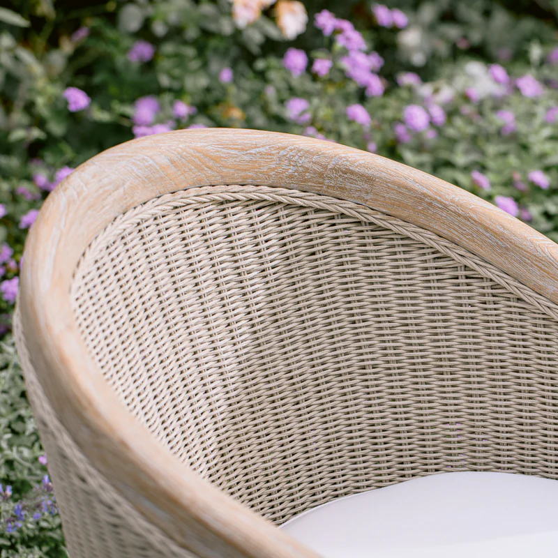 Sunset West Cambria Teak and Wicker Outdoor Club Chair