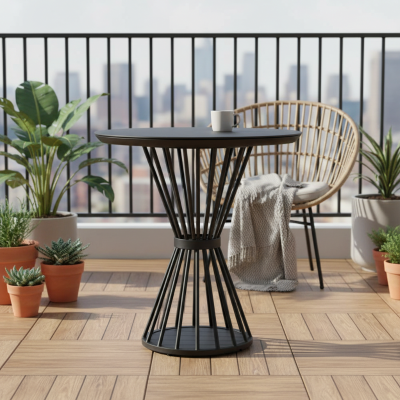 Lloyd Flanders Escape Aluminum Outdoor 36" Round Balcony Table