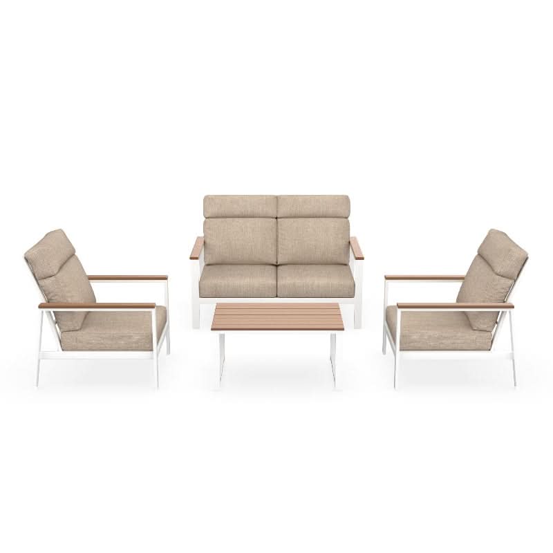 NorthCape International Ashford Aluminum Outdoor 4-Person Conversation Patio Set