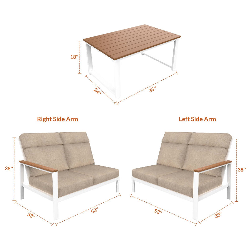 NorthCape International Ashford Aluminum Outdoor 6-Person Modular Patio Set