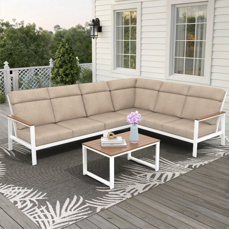 NorthCape International Ashford Aluminum Outdoor 6-Person Modular Patio Set