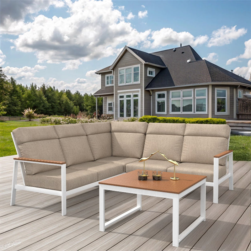 NorthCape International Ashford Aluminum Outdoor 5-Person Sectional Patio Set