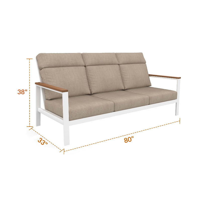 NorthCape International Ashford Aluminum Outdoor 3-Seater Sofa