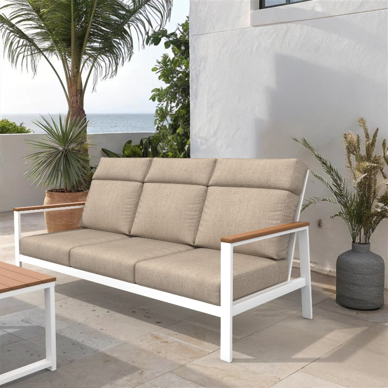 NorthCape International Ashford Aluminum Outdoor 3-Seater Sofa