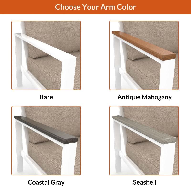 NorthCape International Ashford Aluminum Outdoor Sectional Left Arm Loveseat