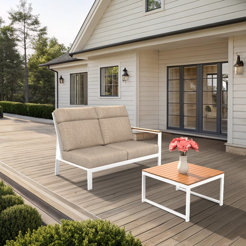NorthCape International Ashford Aluminum Outdoor Sectional Left Arm Loveseat