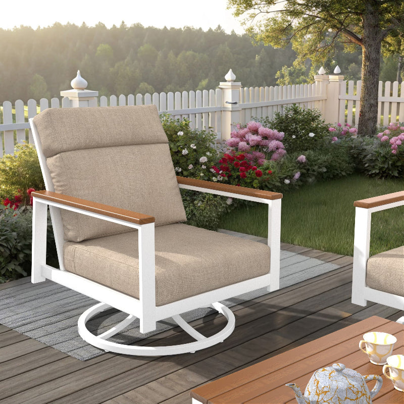NorthCape International Ashford Aluminum Outdoor Swivel Rocking Chair