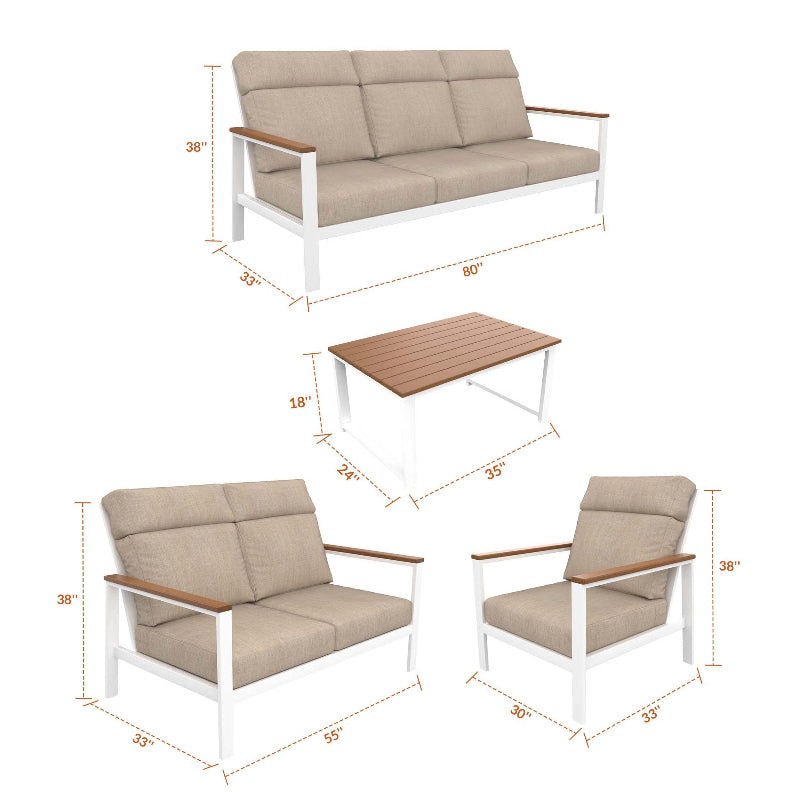 NorthCape International Ashford Aluminum Outdoor 7-Person Ultimate Patio Set