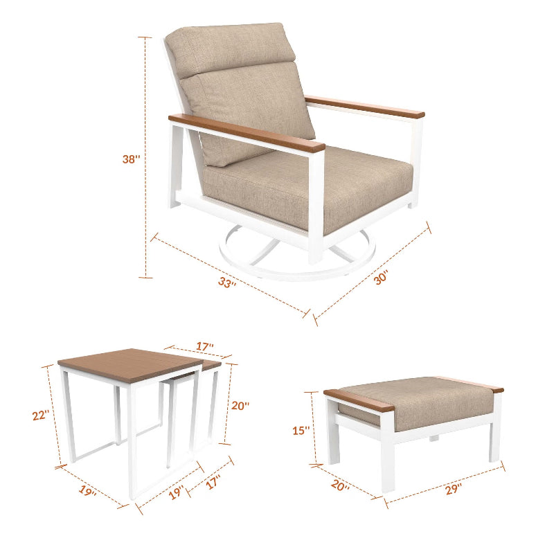 NorthCape International Ashford Aluminum Outdoor 7-Person Ultimate Patio Set