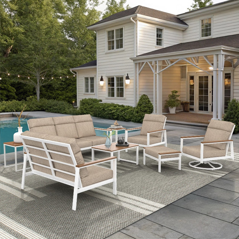 NorthCape International Ashford Aluminum Outdoor 7-Person Ultimate Patio Set