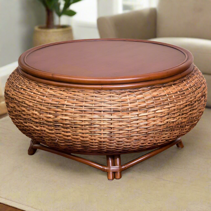Alexander & Sheridan Bermuda Natural Rattan Indoor Cocktail Table