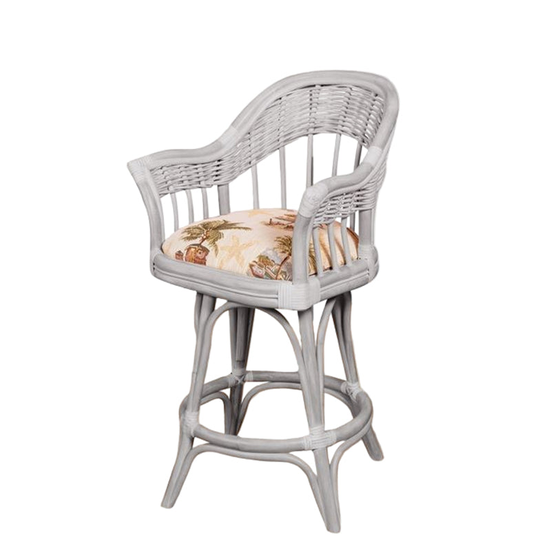 Alexander & Sheridan Bridgeport Natural Rattan Indoor 2-Person Pub Set with Cushions