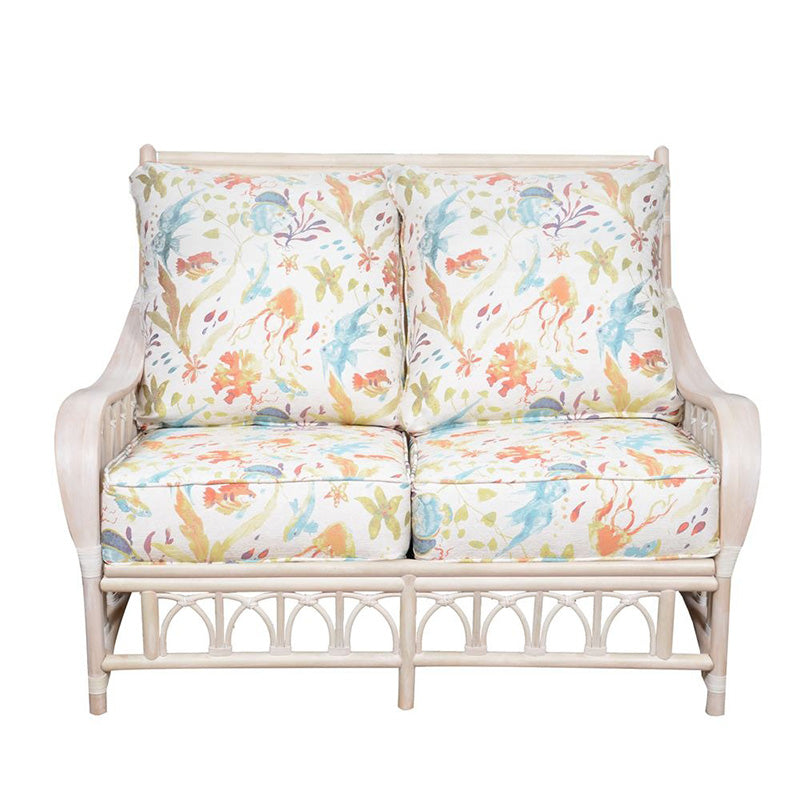 Alexander & Sheridan Cuba Rattan Indoor Loveseat with Cushions