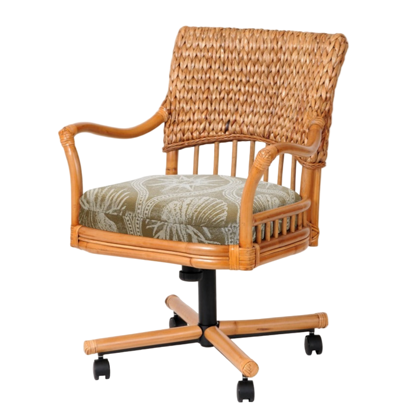 Alexander & Sheridan Key Largo Rattan Indoor Tilt Swivel Caster Dining Chair