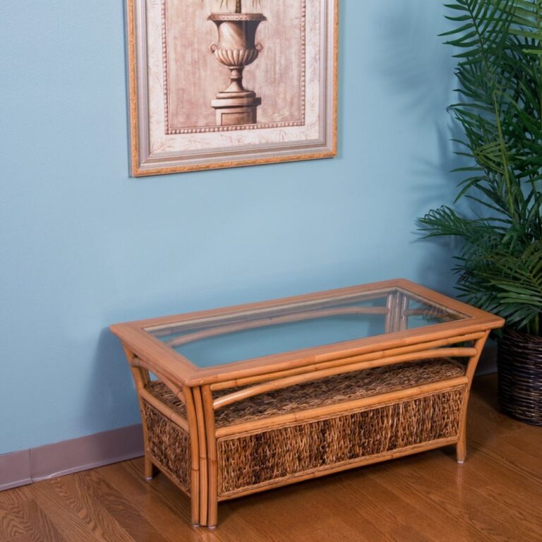 Alexander & Sheridan Panama Rattan Indoor Coffee Table With Glass
