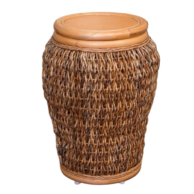 Alexander & Sheridan Panama Rattan Indoor Accent Table With Veneer Top