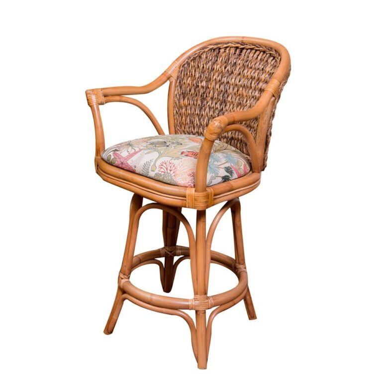 Alexander & Sheridan Panama Rattan Indoor 24" Bar Stool