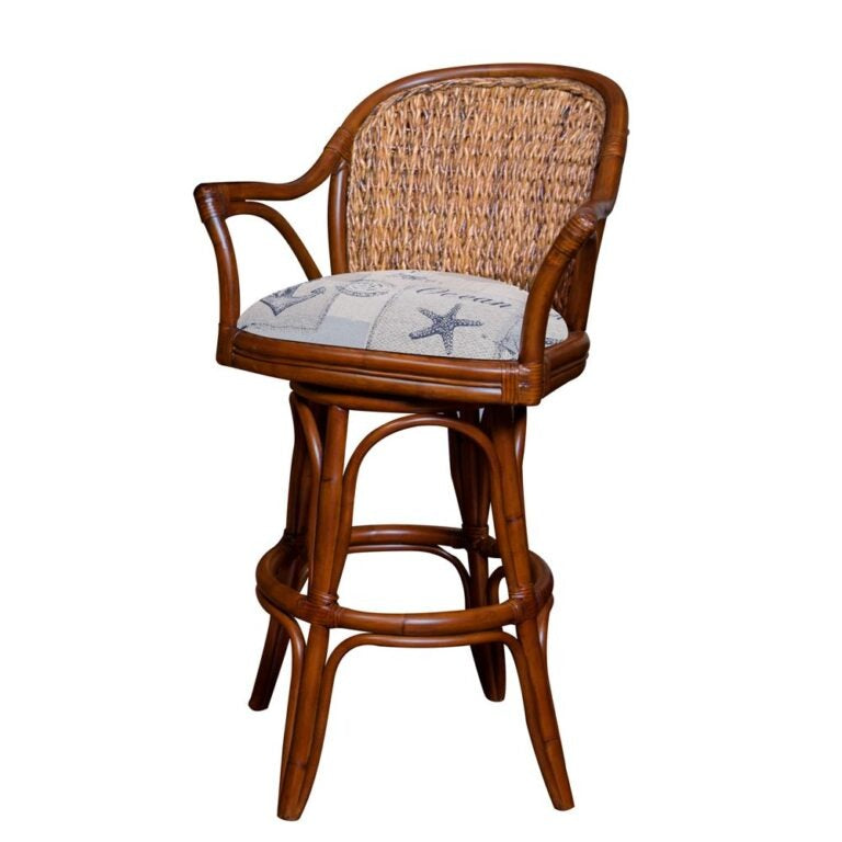 Alexander & Sheridan Panama Rattan Indoor 30" Bar Stool
