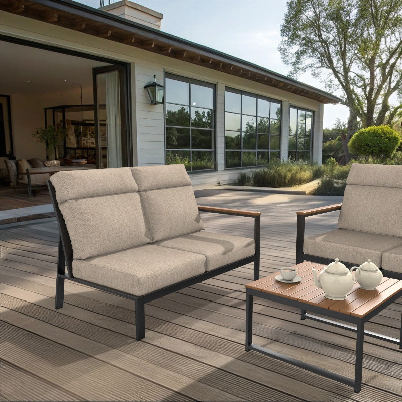 NorthCape International Windsor Aluminum Outdoor Sectional Left Arm Loveseat