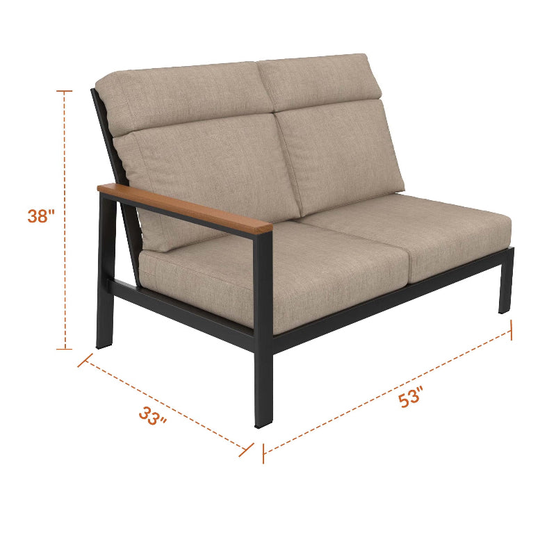 NorthCape International Windsor Aluminum Outdoor Sectional Right Arm Loveseat