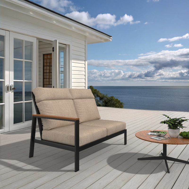 NorthCape International Windsor Aluminum Outdoor Sectional Right Arm Loveseat