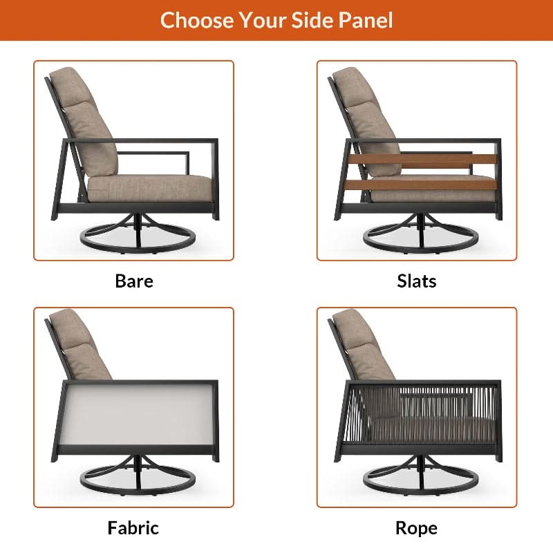 NorthCape International Windsor Aluminum Outdoor Swivel Rocking Lounge Chair