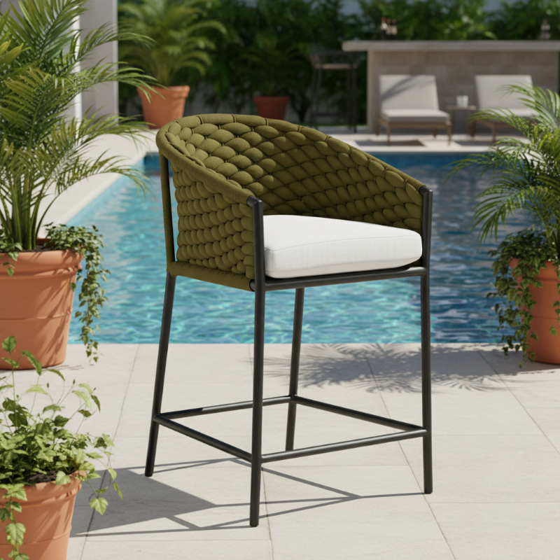 Lloyd Flanders Escape Aluminum Outdoor Balcony Stool