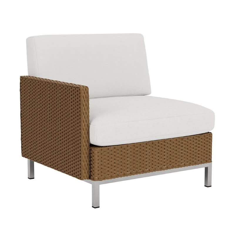Lloyd Flanders Elements Wicker Outdoor Right Arm Lounge Chair with Loom Arm and Back