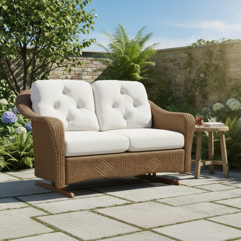 Lloyd Flanders Reflections Wicker Outdoor Loveseat Glider