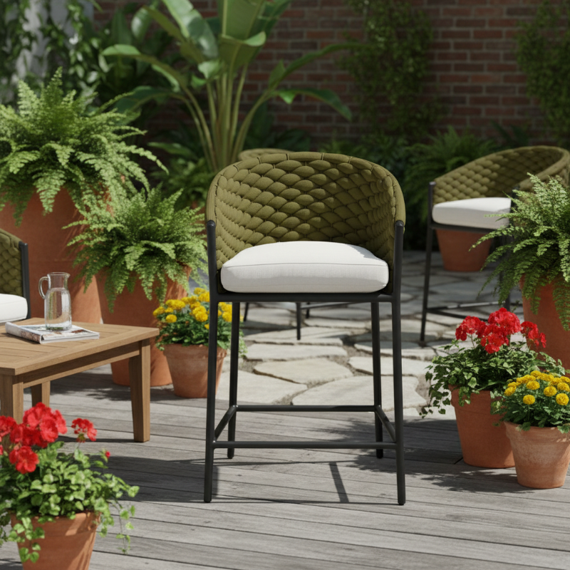 Lloyd Flanders Escape Aluminum Outdoor Balcony Stool