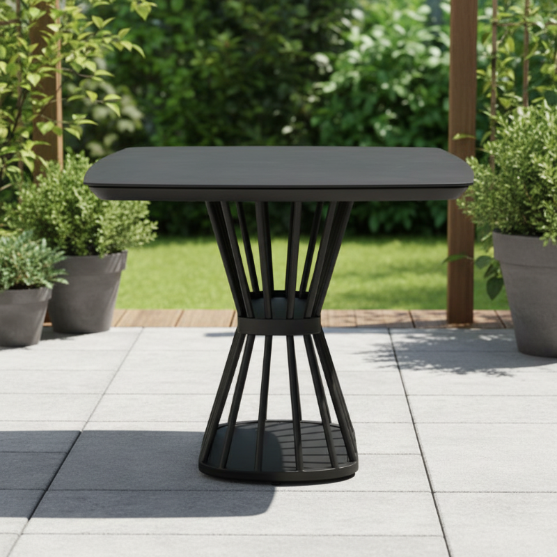 Lloyd Flanders Escape Aluminum Outdoor 86.5" Boat‑Shaped Dining Table