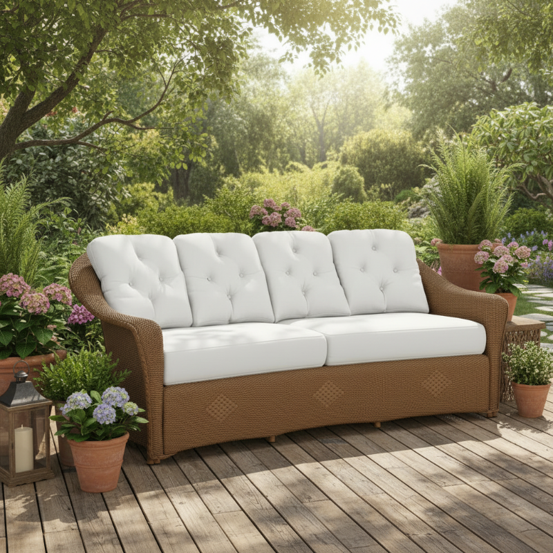 Lloyd Flanders Reflections Wicker Outdoor Crescent Sofa