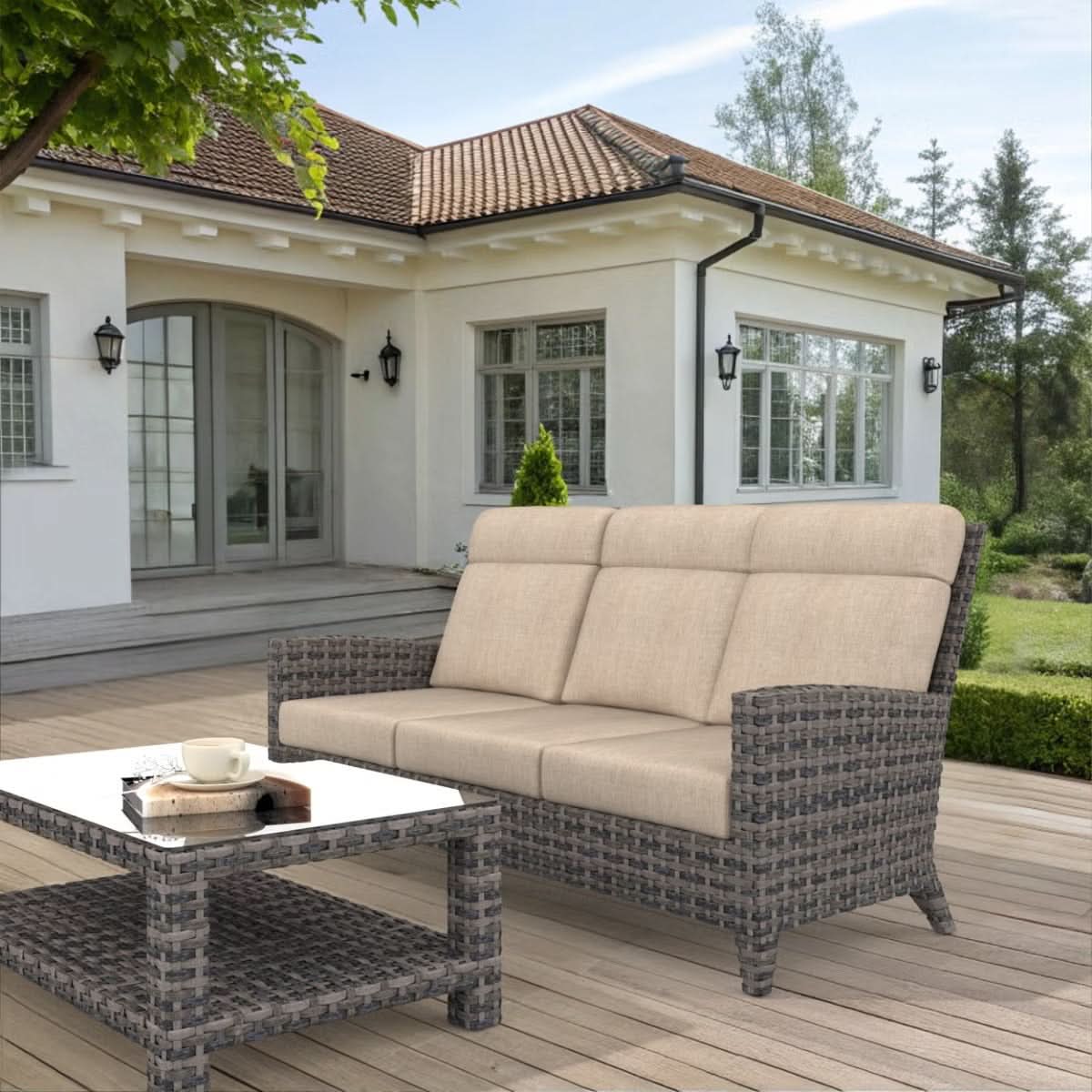 Forever Patio Cavalier Wicker Outdoor 3-Seater Sofa