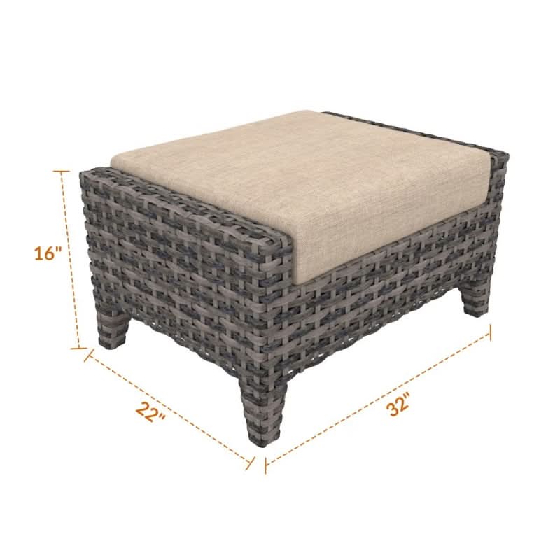Forever Patio Cavalier Wicker Outdoor Rectangular Ottoman