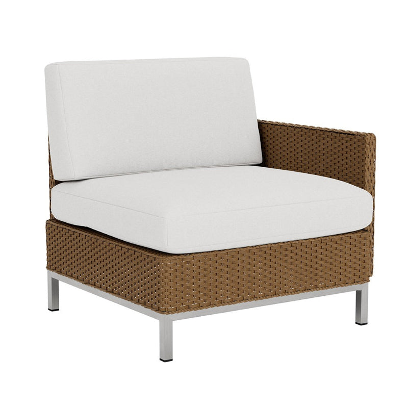 Lloyd Flanders Elements Wicker Outdoor Left Arm Lounge Chair with Loom Arm and Back