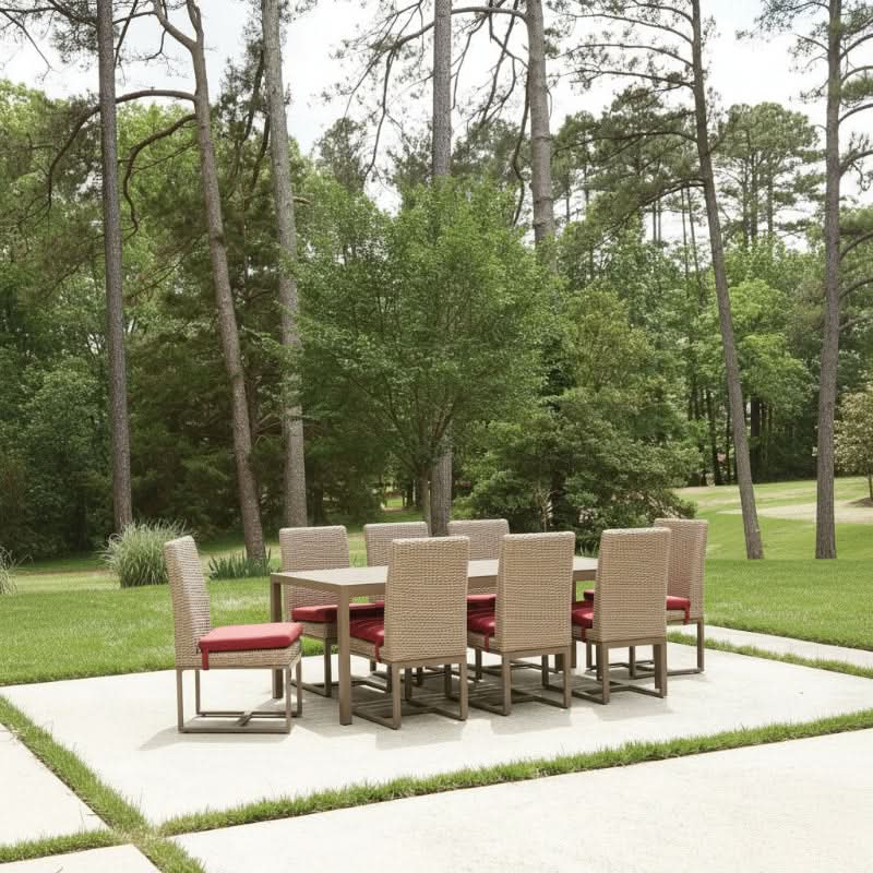 Lloyd Flanders Milan Woven Vinyl Outdoor 8-Person Dining Set
