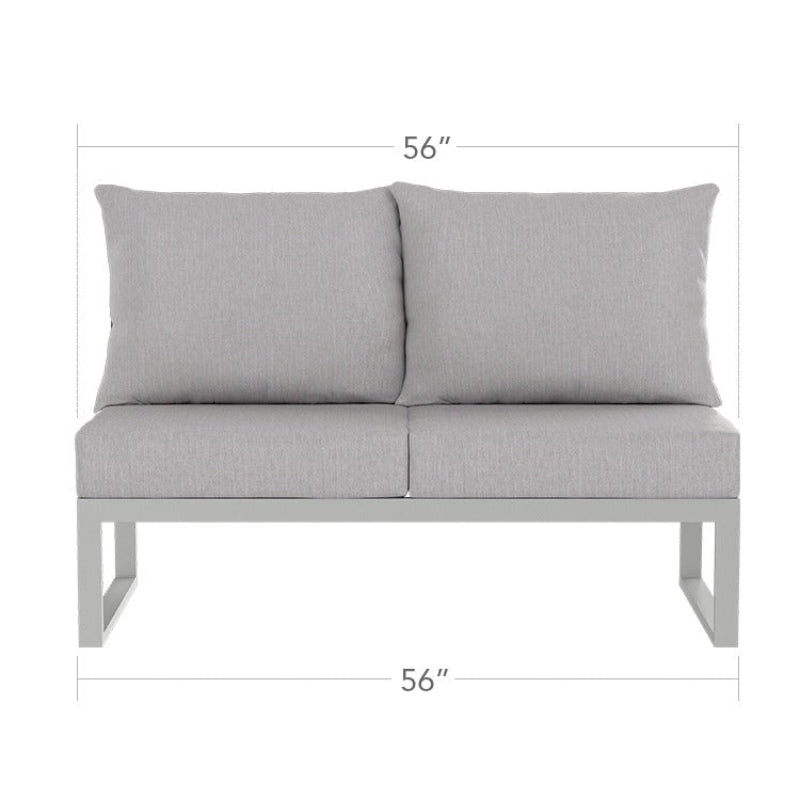 DecoScape Modera Aluminum Outdoor Sectional Armless Loveseat