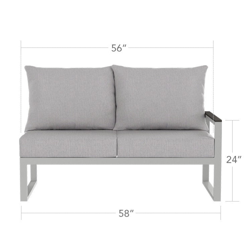 DecoScape Modera Aluminum Outdoor Right Arm Loveseat