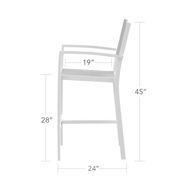 DecoScape Fusion Aluminum Sling Outdoor Bar Arm Chair