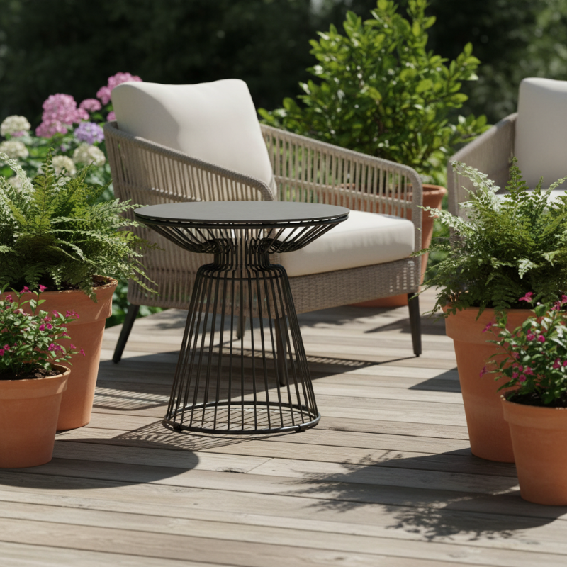 Lloyd Flanders Escape Aluminum Outdoor 18" Round End Table
