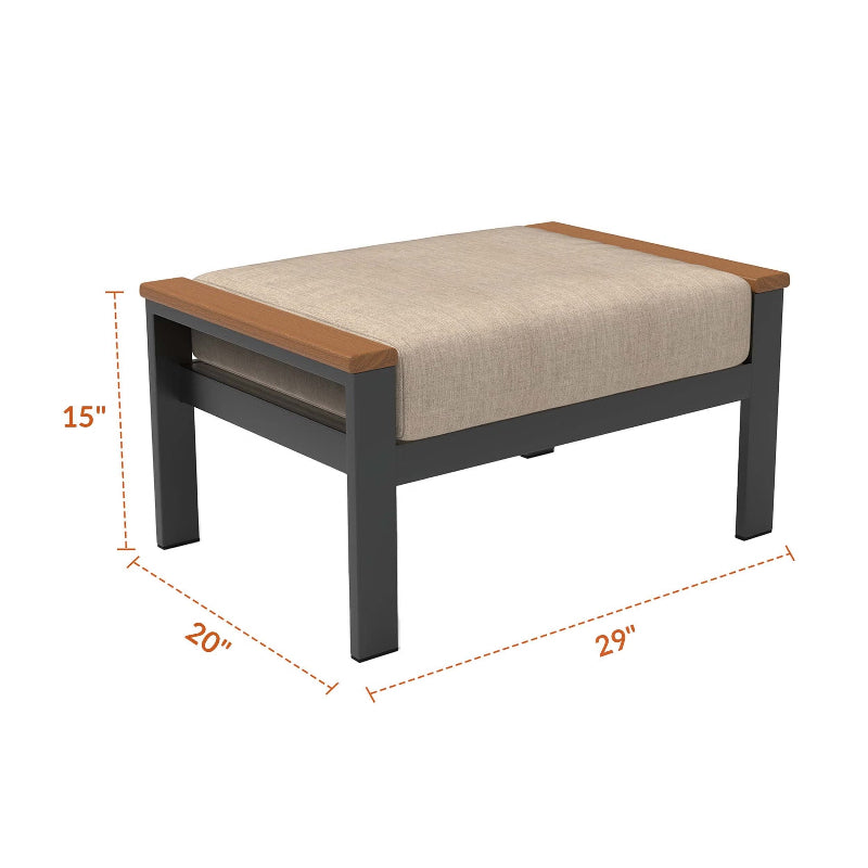 Forever Patio Hanover Aluminum Outdoor Rectangular Ottoman