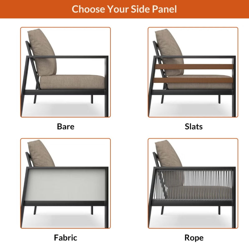 Forever Patio Hanover Aluminum Outdoor Right Arm Sectional Loveseat