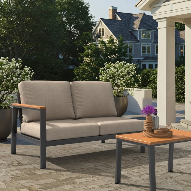 Forever Patio Hanover Aluminum Outdoor Right Arm Sectional Loveseat